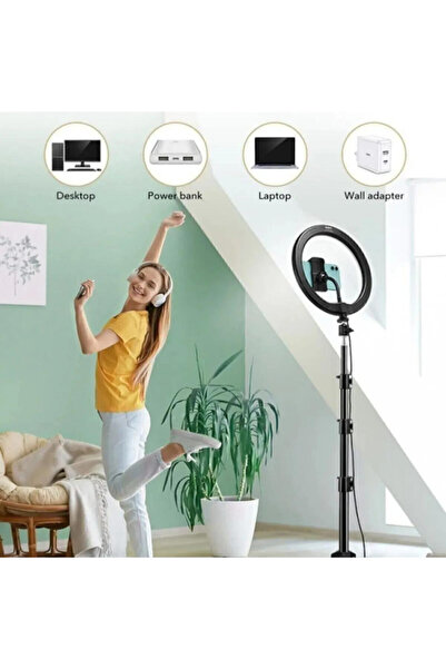 VOOKA Lipon Ring Fill Light Led Işıklı Tripod 10 Inç Halka Youtuber Tiktok Makyaj Işığı Ayaklı 10 Inç