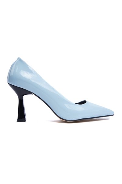 DURUNUN BUTİĞİ Duest Baby Blue Piele Lacuita (8cm) Inaltime Toc Utilizare zilnica Stiletto