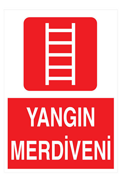 Yangın Merdiveni YAPIŞKANLI STİCKER 25X35 CM