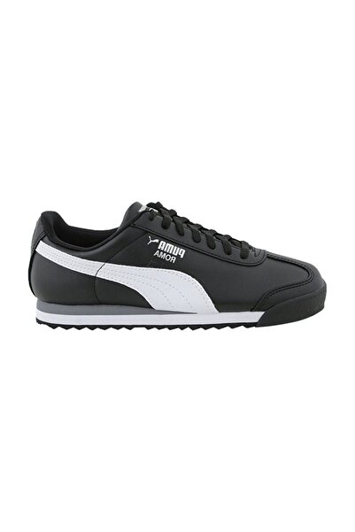 Puma 35425901 Roma Basic Jr BLACK-WHITE-PUMASILVER UNISEX AYAKKABI