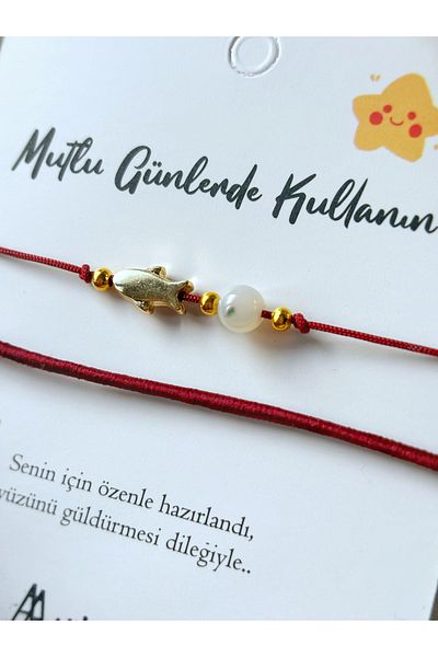 Atölye Merdiven Natural stone bracelet with fish figure with agate