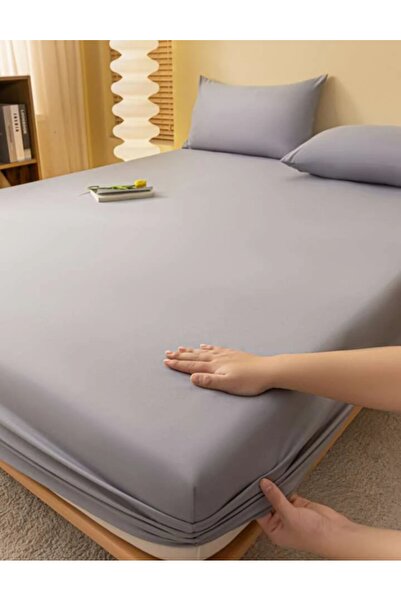 Totem Ranforce Cotton Pillowcase Gray Elastic Gray Sheet Set