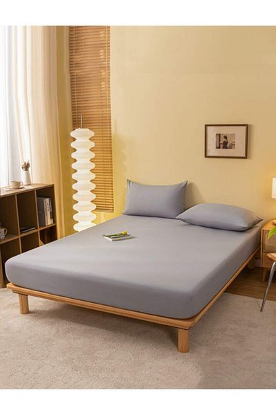 Totem Ranforce Cotton Pillowcase Gray Elastic Gray Sheet Set