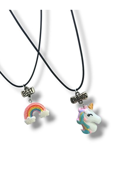 AKIN AKSESUAR HEDİYELİK Best Friends Gökkuşağı Ve Unicorn Figürlü Arkadaşlık ...