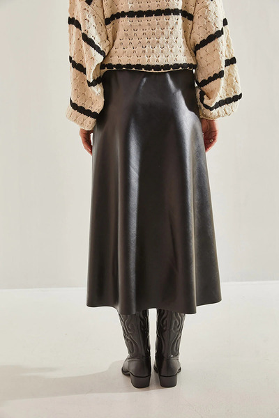 İKLİM LİFE MAXI LEATHER BELL SKIRT