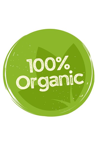 Pera 100% organic / 100% organic autocolant rotund scris / etichetă 4,5 cm 72 buc.