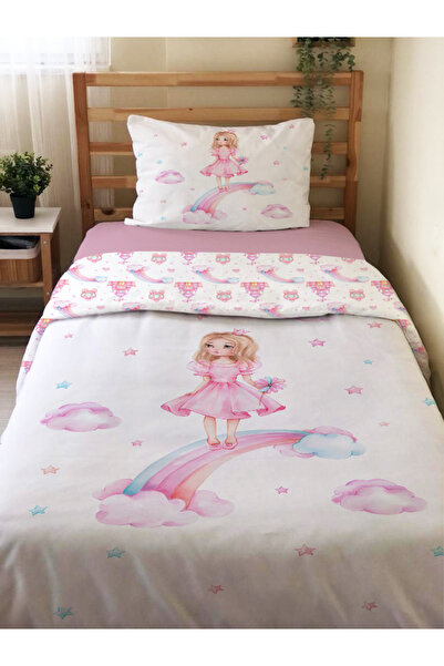 Evmila Double Sided Princess Patterned 2-Piece Set Without Sheets Single Duve...