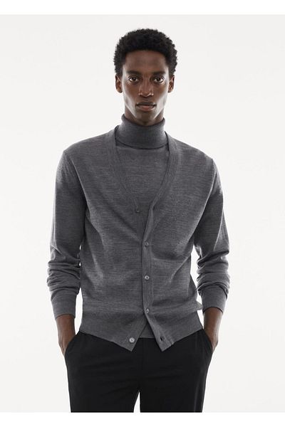 MANGO Man Cardigan 100% lana merinos