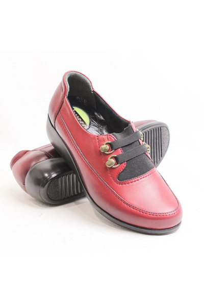 Obucca Burgundy Leather Stretch Gel Sole Orthopedic Casual Shoes
