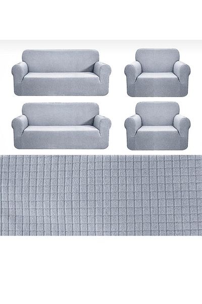 seltenet 3 3 1 1 Flexible Lycra Stretch Seat Cover Set - Couch Sofa Bed Cover