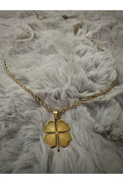 staınless steel Clover Model 60cm Steel Necklace