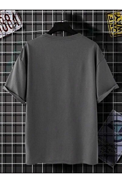 SELENA BUTİK Unisex Gray Dreams Cotton Oversize Boyfriend T-shirt