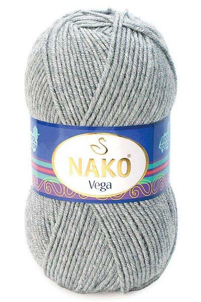NAKO Vega Hand Knitting Thread 5 Pieces 195 light gray melange