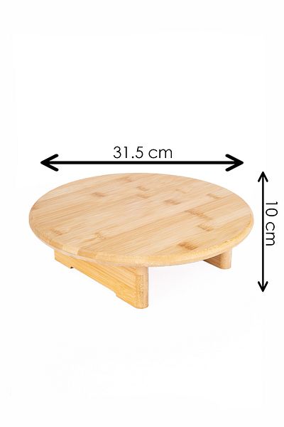Lizzy Bamboo Footed Round Cutting and Presentation Board / Countertop Stand