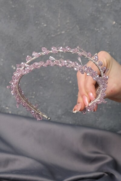 Limelia Coroana de mireasă cu mărgele cu două rânduri Lila Talya