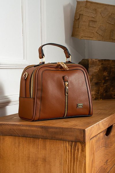 Ramada Çanta Tan Faux Leather Hand and Crossbody Shoulder Bag