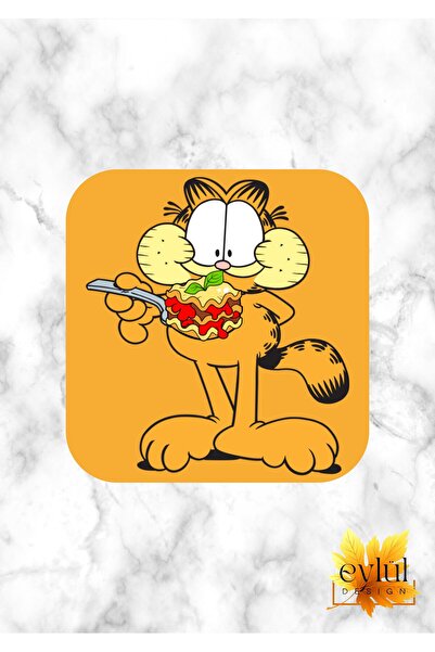 Eylül Design Garfield Themed Printed Special Design Printed MDF A Quality Squ...