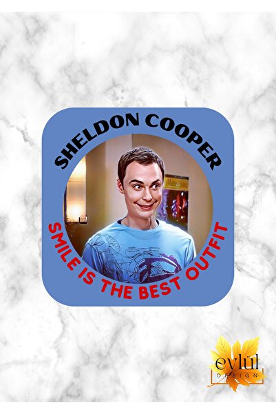 Eylül Design قاعدة أكواب مربعة عالية الجودة مطبوعة بتصميم خاص من The Big Bang...