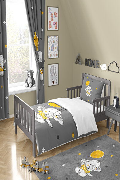 Talia Home طقم غطاء لحاف منقوش بالون وفيل TLAN-122