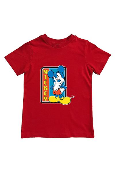 Mickey Mouse تي شيرت صيفي للأطفال - مطبوع، قطن ممشط