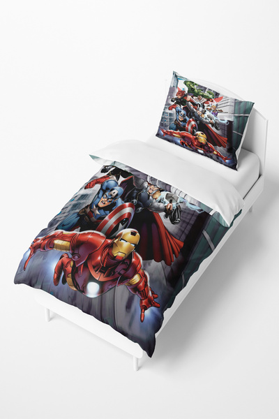 Talia Home Marvel Süper Kahramanlar Desenli Çocuk ve Bebek Nevresim Takımı TLAN-302