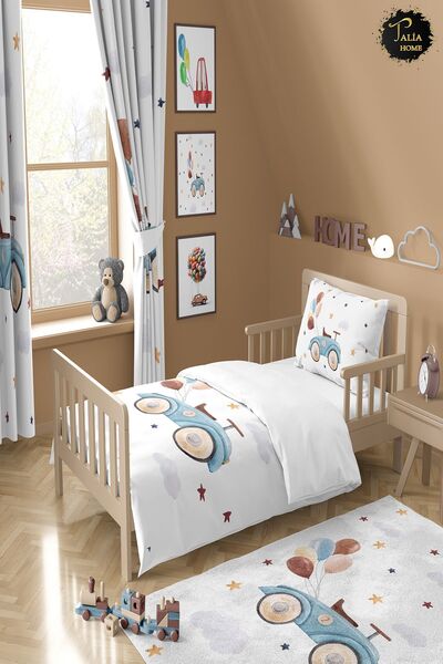 Talia Home Cute Car and Balloon Patterned Children's and Baby's Room Bedding ...