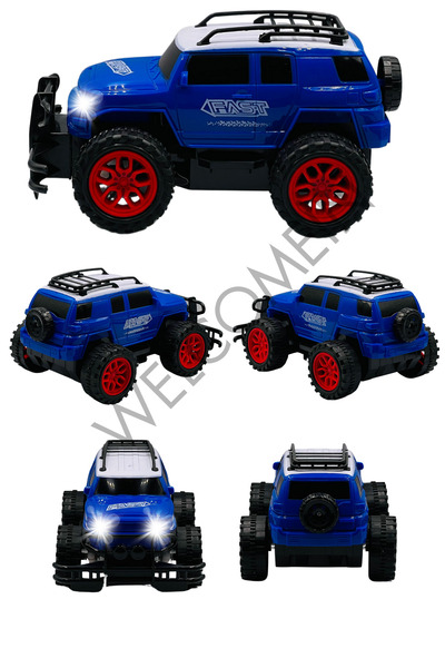 welcomein Oyuncak Uzaktan Kumandalı Pilli Full Fonksiyon Işıklı Drift Atabilen OffRoad Yüksek Teker Araba Jeep