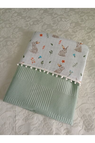 Wenaris بطانية 100% قطن متعددة الأغراض بطبقة مزدوجة بيكيه/موسلين (90X110)