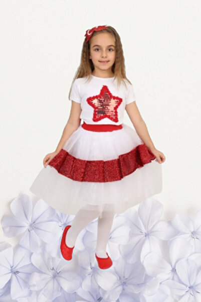 NACAR NEW STYLİSH Costum pentru fetiță, ținută de 23 aprilie, fustă tutu, cos...