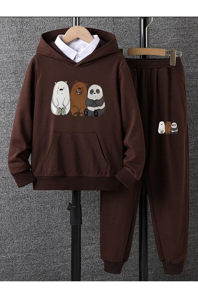 Serays moda Комплект анцуг с качулка за момичета/момчета Kafadar bears