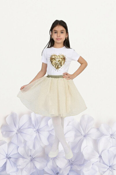 NACAR NEW STYLİSH Girl's April 23 Outfit Costume Tutu Skirt Short Sleeve Patt...