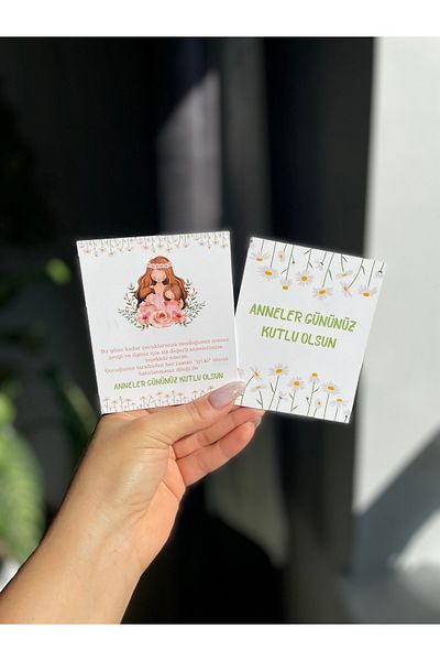 Hayal.kirtasiyesi 20 Pieces 10X8 cm Bracelet Card for Mother's Day - Gift and Note Card (Without Bracelet)