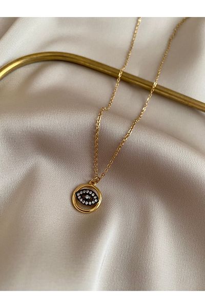 Nowadays Steel Color Eye Necklace