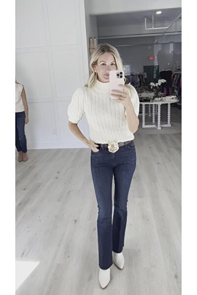 youknitwear you Mercer Y. Pulover cu gât tricotat