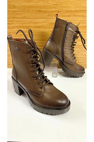 Scavia Keen RM 574 Zippered Laced Genuine Leather Orthopedic Heeled Boots