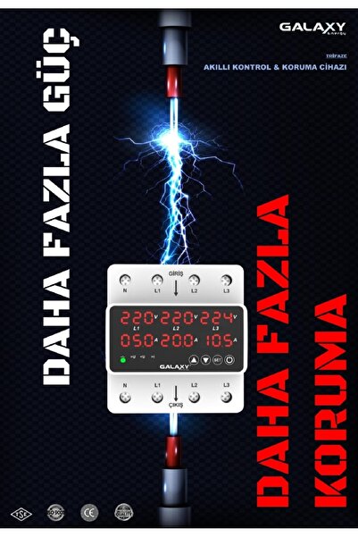 GALAXY Energy D380 Profesyonel Trifaze Kontrol Cihazı Yüksek-Alçak Voltaj Akım Koruyucu (Konut İşyeri Fabrikalar)