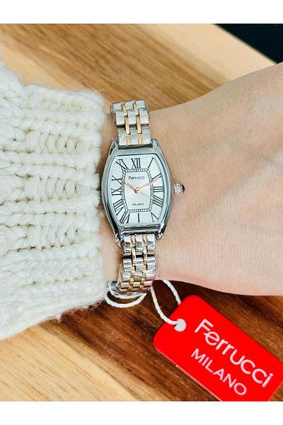 Ferrucci FC12219M.05 Milano Series Rose Silver Color Steel Cord 3 Atm Women's Wristwatch