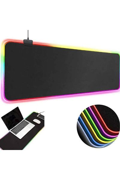 Alfa MEC Nslm Gamer Rgb Mousepad & Keyboard Pad Black Rgb Illuminated 80X30Cm Pad Star Collections 1037065