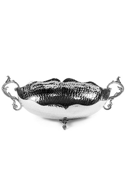 ANTEPSEPETİ Silver Plated Oval Copper Gondola (25 CM)