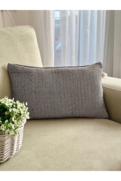 TD Collection غطاء وسادة مزخرف أصلي بتصميم بوهيمي على شكل كونترتوب أسود مقاس ...