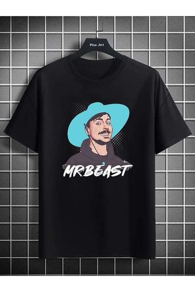 Pisa Art Μαύρο μπλουζάκι MR.Beast Oversize