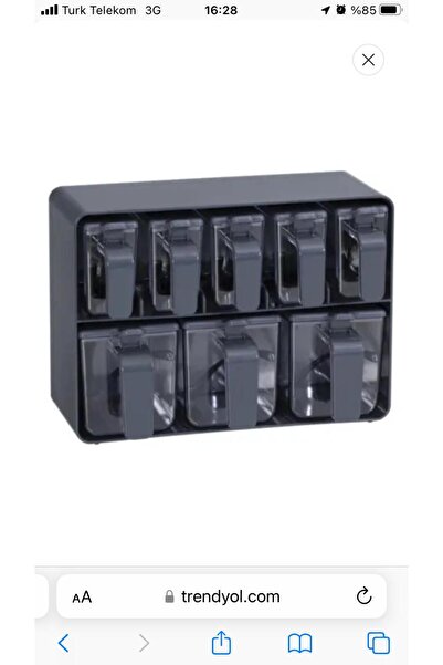 EMİRLER Sekizli Standlı Baharatlık Seti Gri