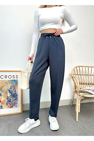 schlank Жіночі антрацитові модальні змішані тканини з еластичним поясом і кишенями, шальварі-штани