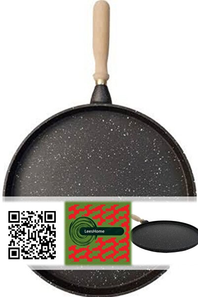 LeesHome 36cm Döküm Granit Gözleme Bazlama Tavası