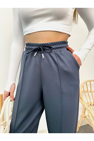 schlank Жіночі антрацитові модальні змішані тканини з еластичним поясом і кишенями, шальварі-штани