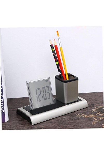 biyeniliklazim IŞIKLI DOKUNMATİK SAAT KALEMLİK MASA SETİ HEDİYELİK MASA SAATİ KİŞİYE ÖZEL