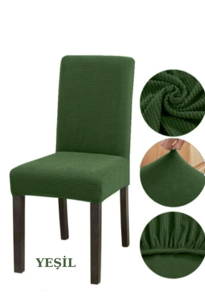 E BAHAR Likra Kumaşlı Sandalye Örtüsü , Yıkanabilir Sandalye Kılıfı 1adet YEŞİL