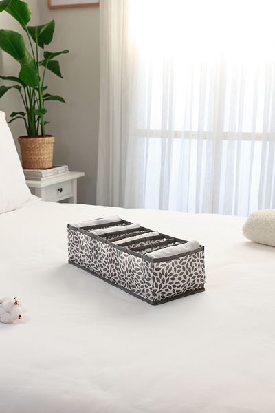 REKHOME 8 Compartment Leaf Gray Cabinet Drawer Inside Accordion Type Folding Laundry Organizer