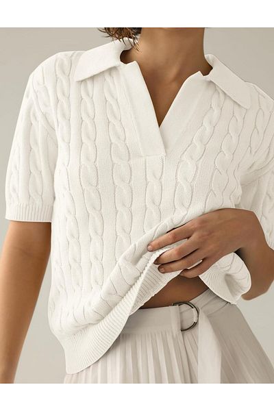youknitwear you Pulover Mercer Polo Gât tricotaj
