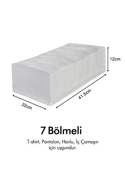 REKHOME Λευκό συρτάρι ντουλαπιού με 7 θήκες Πτυσσόμενος οργανωτής πλυντηρίου τύπου ακορντεόν